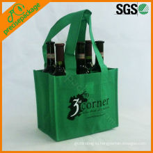 Eco-содружественная зеленая 6 бутылки нетканые вина мешок нося